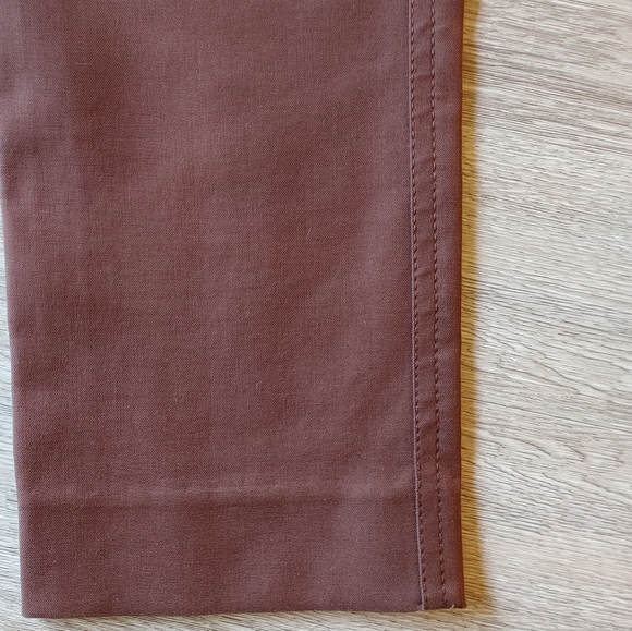 CELINE Chocolate Brown Cropped Dress Pants - Picture 6 of 13